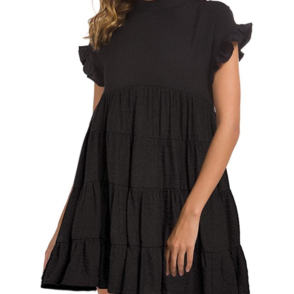 Black Ruffle Babydoll Dress